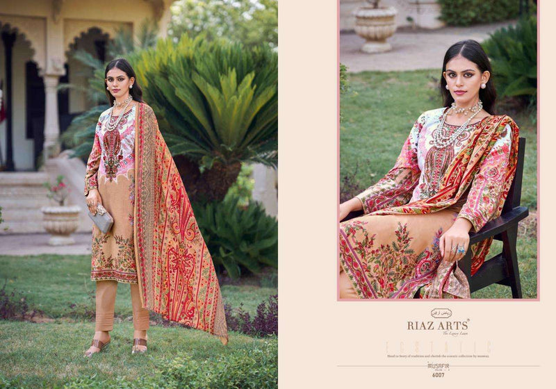 Riaz Arts Musafir Vol 6 Lawn Cotton  Digital Print With Heavy Pakistani Neck Embroidery Salwar Suit