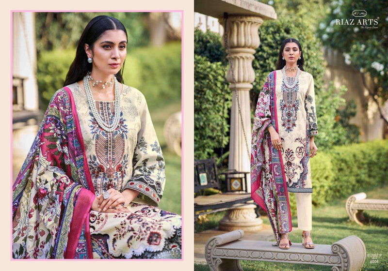 Riaz Arts Musafir Vol 6 Lawn Cotton  Digital Print With Heavy Pakistani Neck Embroidery Salwar Suit