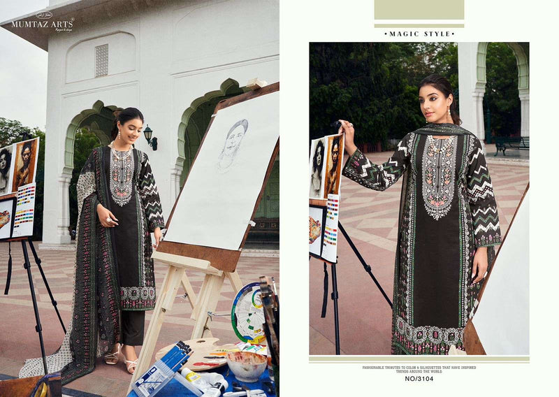 Riaz Arts The Artist Pure Karachi Lawn Cotton Embroidery Printed Work Salwar Suit