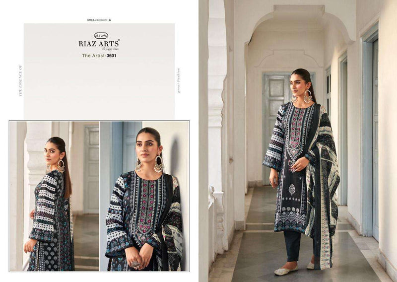 Riaz Arts The Artist Vol 2 Lawn Cotton Karachi Digital Print With Heavy Pakistani Neck Embroidery Salwar Kameez