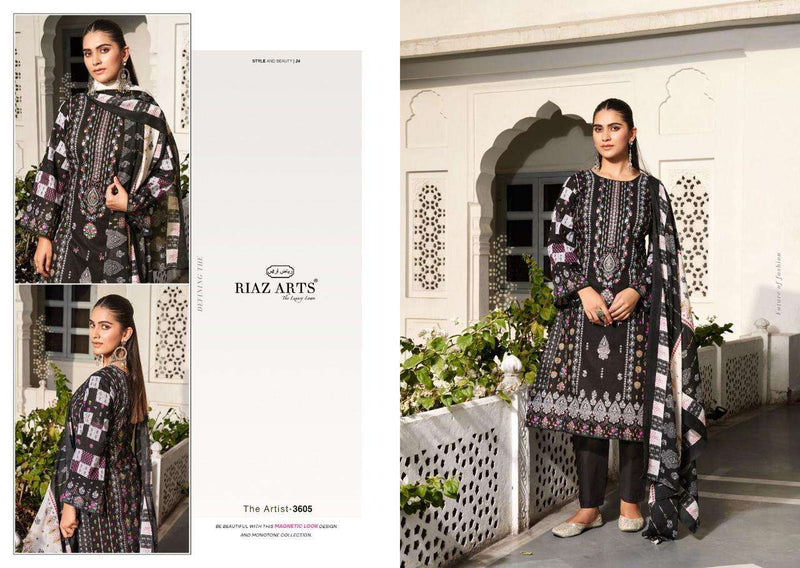 Riaz Arts The Artist Vol 2 Lawn Cotton Karachi Digital Print With Heavy Pakistani Neck Embroidery Salwar Kameez