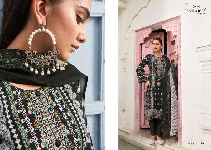 Riaz Arts The Artist Vol 2 Lawn Cotton Karachi Digital Print With Heavy Pakistani Neck Embroidery Salwar Kameez