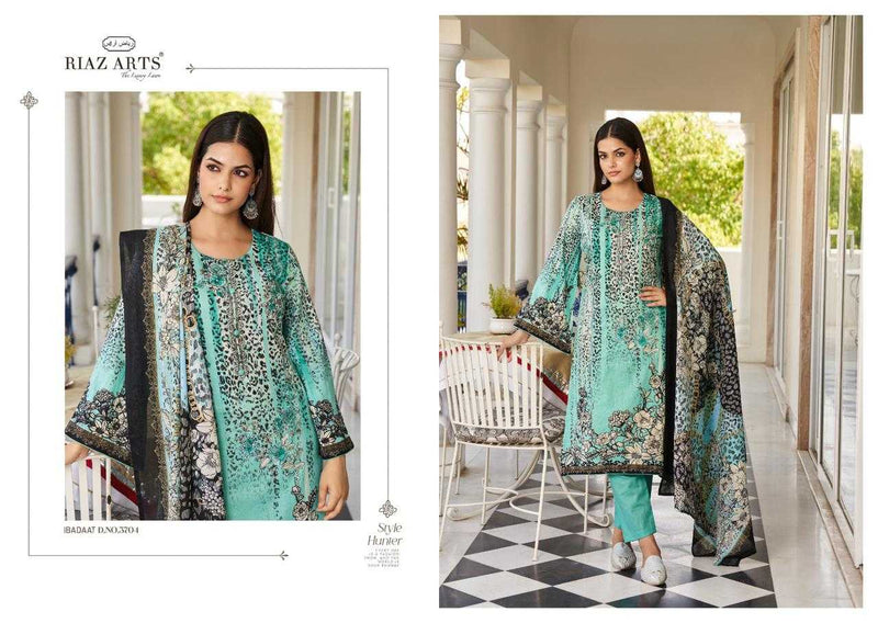 Riaz Arts Ibadaat Pure Karachi Lawn Print With Neck Embroidery Work Salwar Suit