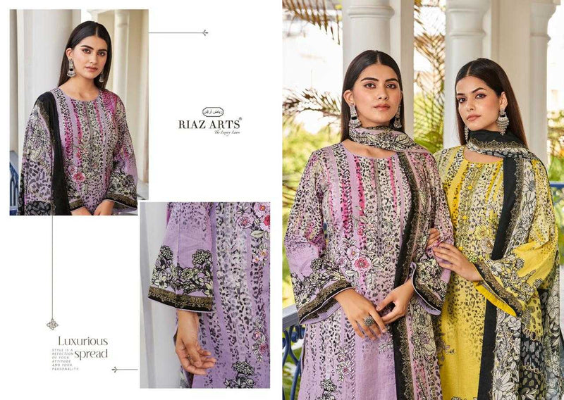 Riaz Arts Ibadaat Pure Karachi Lawn Print With Neck Embroidery Work Salwar Suit