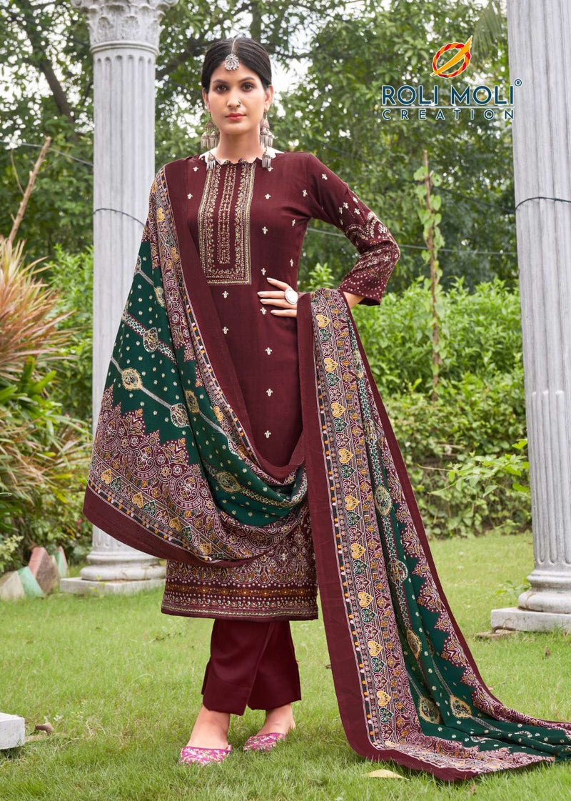 Roli Moli Fitoor Pashmina Sirovaski Diamond Work Salwar Kameez
