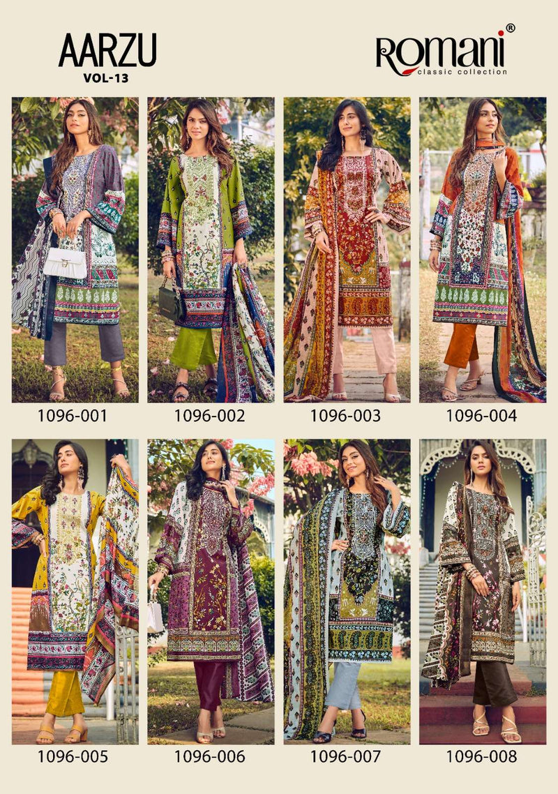 Romani Aarzu Vol 13 Premium Cotton Digital Print Embroidered Work Salwar Suit