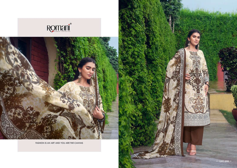 Romani Aarzu Vol 8 Cotton Digital Print Embroidery Work Salwar Suit