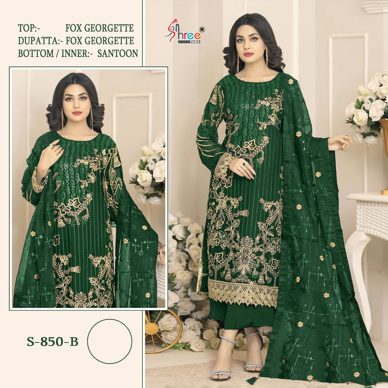 Shree Fab S 850 Georgette With Exclusive Embroidered Designer Pakistani Suits