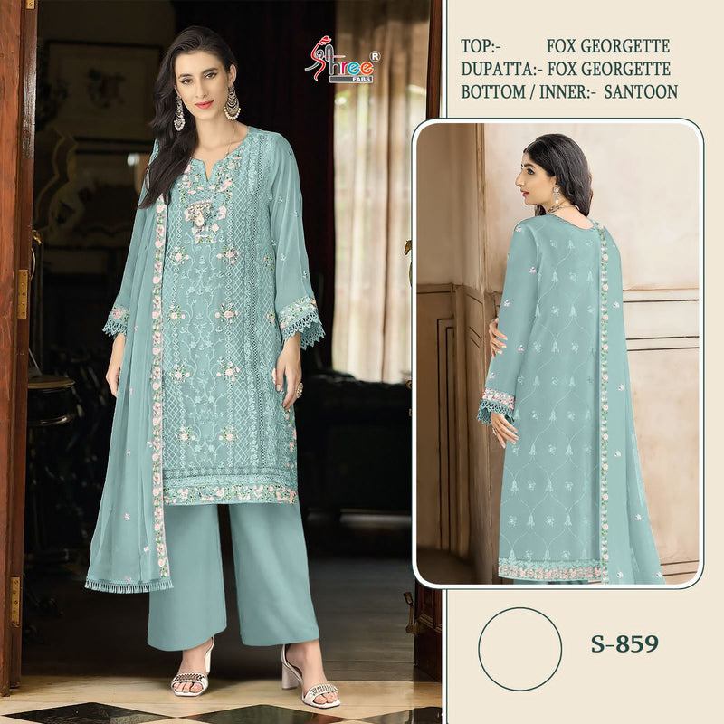 Shree Fab D No S 859 Georgette With Heavy Embroidery Pakistani Salwar Kameez