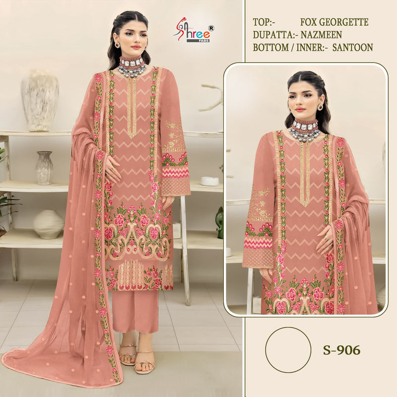 Shree Fab D No S 906 Fox Georgette Designer Pakistani Suit Collection