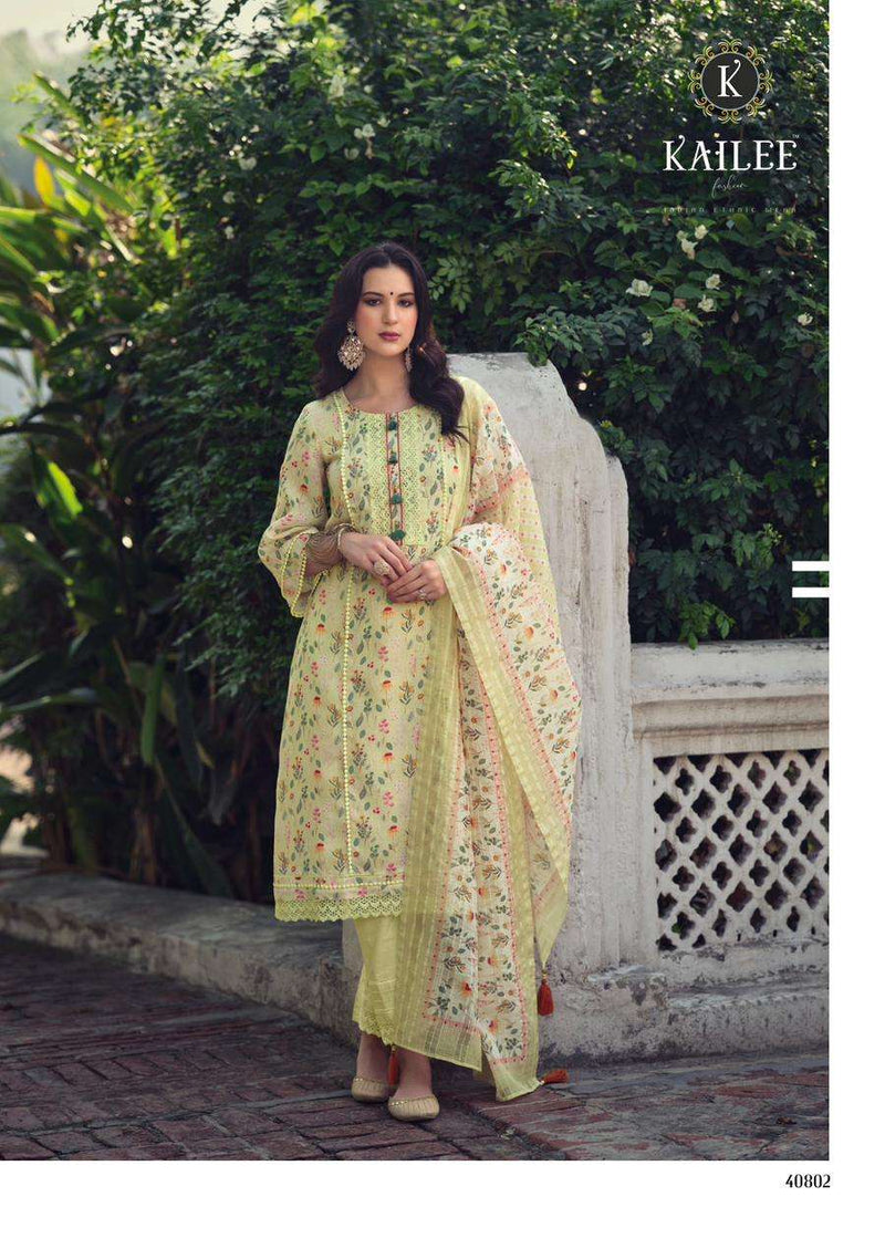 Kalki Fashion Saad Linen Cotton Fancy Prints With Fancy Designer Kurti Combo Set