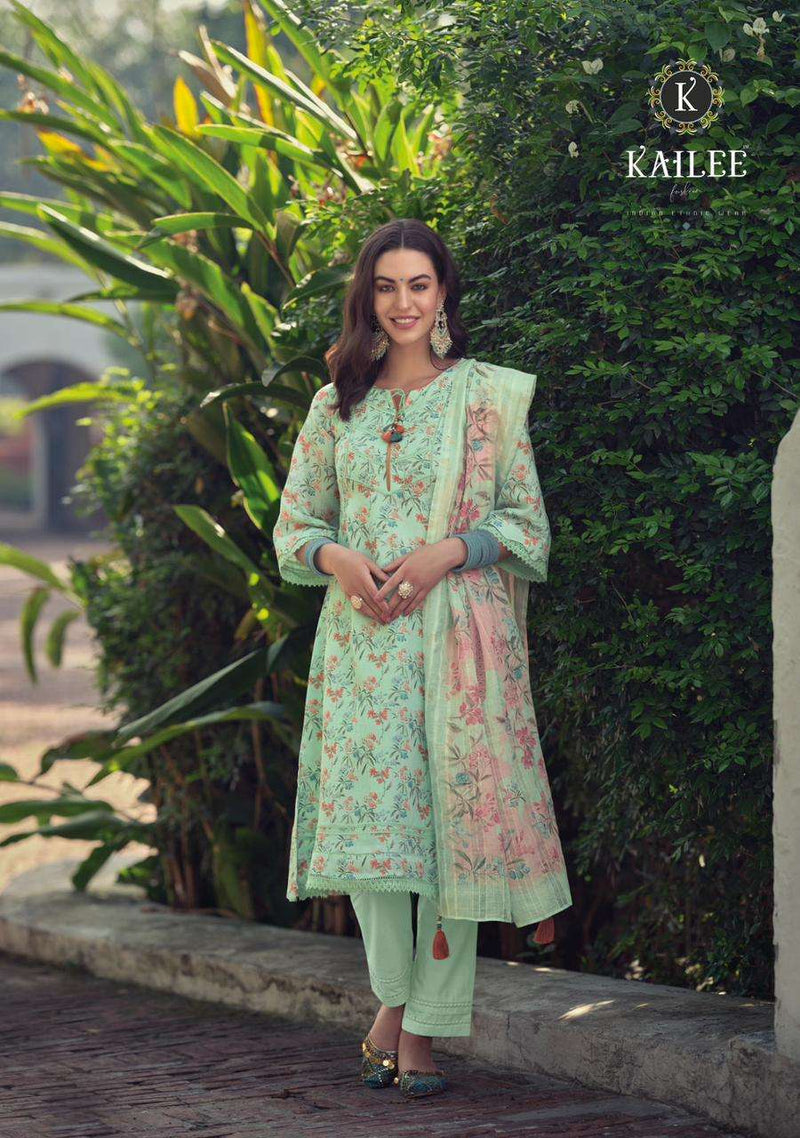 Kalki Fashion Saad Linen Cotton Fancy Prints With Fancy Designer Kurti Combo Set