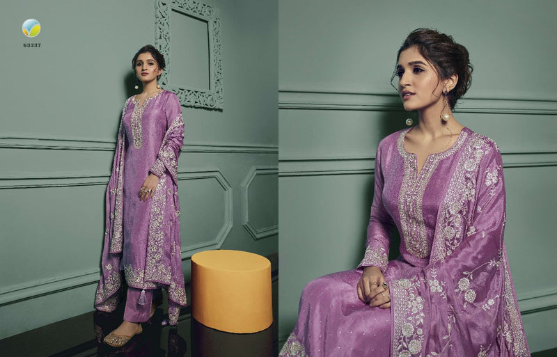 Vinay Fashion Kaseesh Saanvi Hitlist Dola Jacquard With Thered Embroidered Designer Salwar Suits