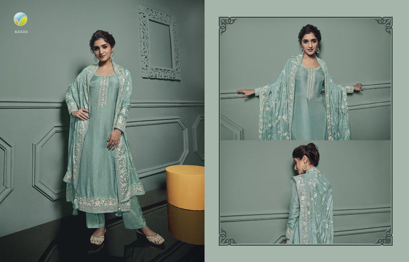 Vinay Fashion Kaseesh Saanvi Hitlist Dola Jacquard With Thered Embroidered Designer Salwar Suits