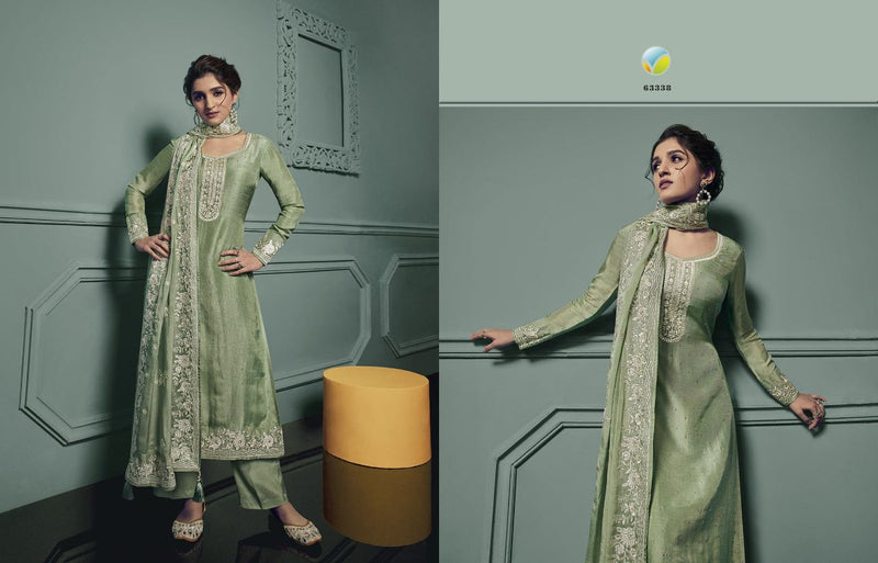 Vinay Fashion Kaseesh Saanvi Hitlist Dola Jacquard With Thered Embroidered Designer Salwar Suits