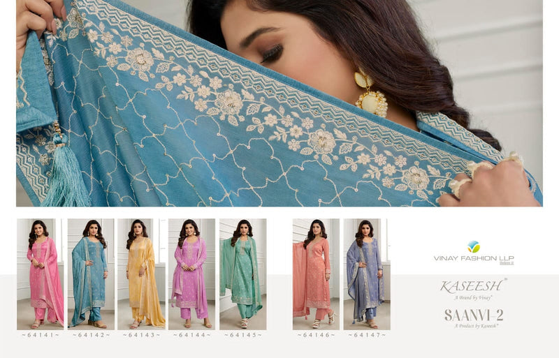 Vinay Fashion Kaseesh Saanvi Vol 2 Dola Thread Embroidered Work Fancy Partywear Salwar Kameez