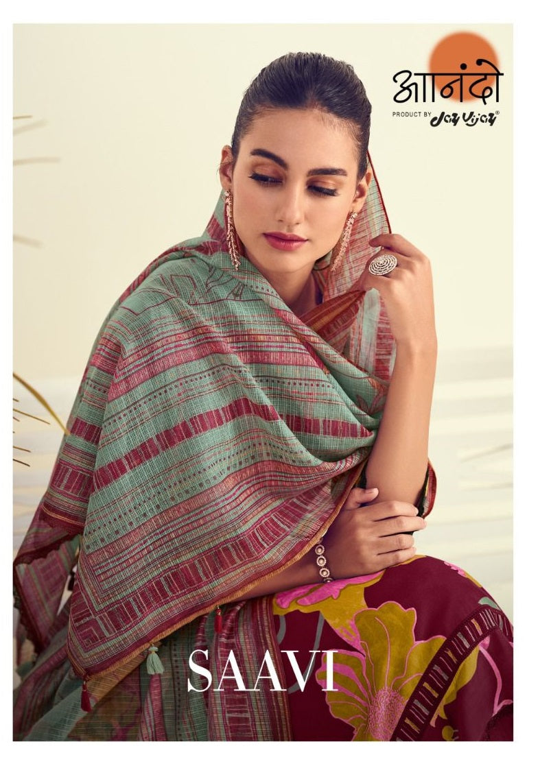 Jay Vijay Saavi 3092 Muslin Silk Digital Print With Fancy Lace Work Designer Suits