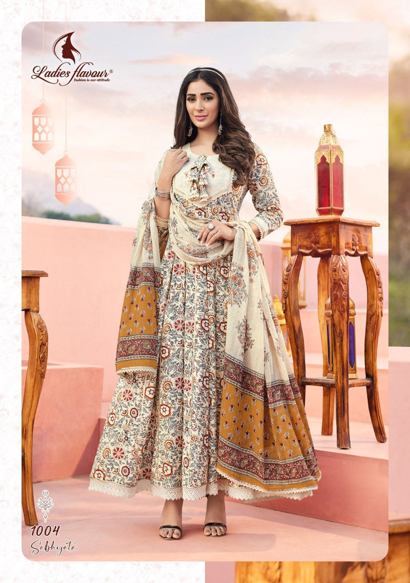Ladies Flavour Sabhayata Vol 1 Cotton Printed Anarkali Gown Collection