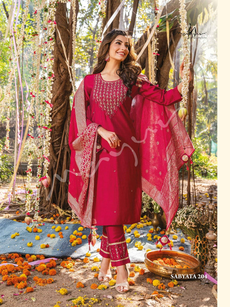 Mayur Sabyata Vol 2 Viscose Silk With Heavy Embroidery Designer Ready Made Suits