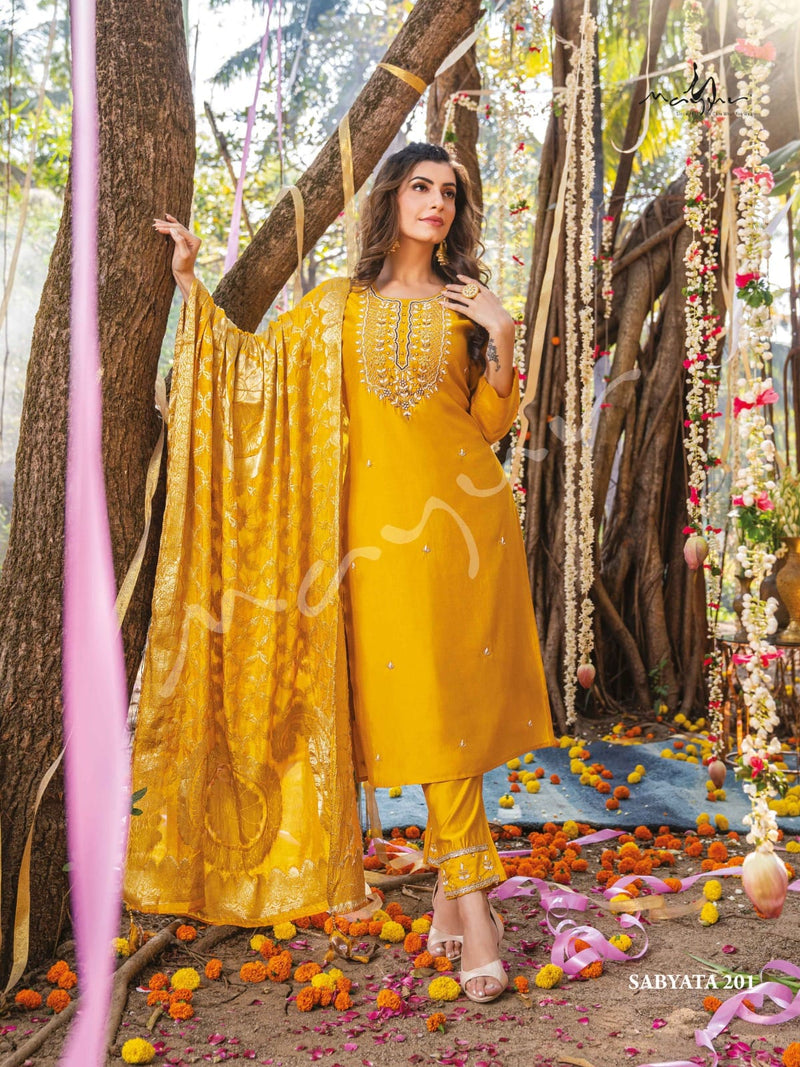 Mayur Sabyata Vol 2 Viscose Silk With Heavy Embroidery Designer Ready Made Suits