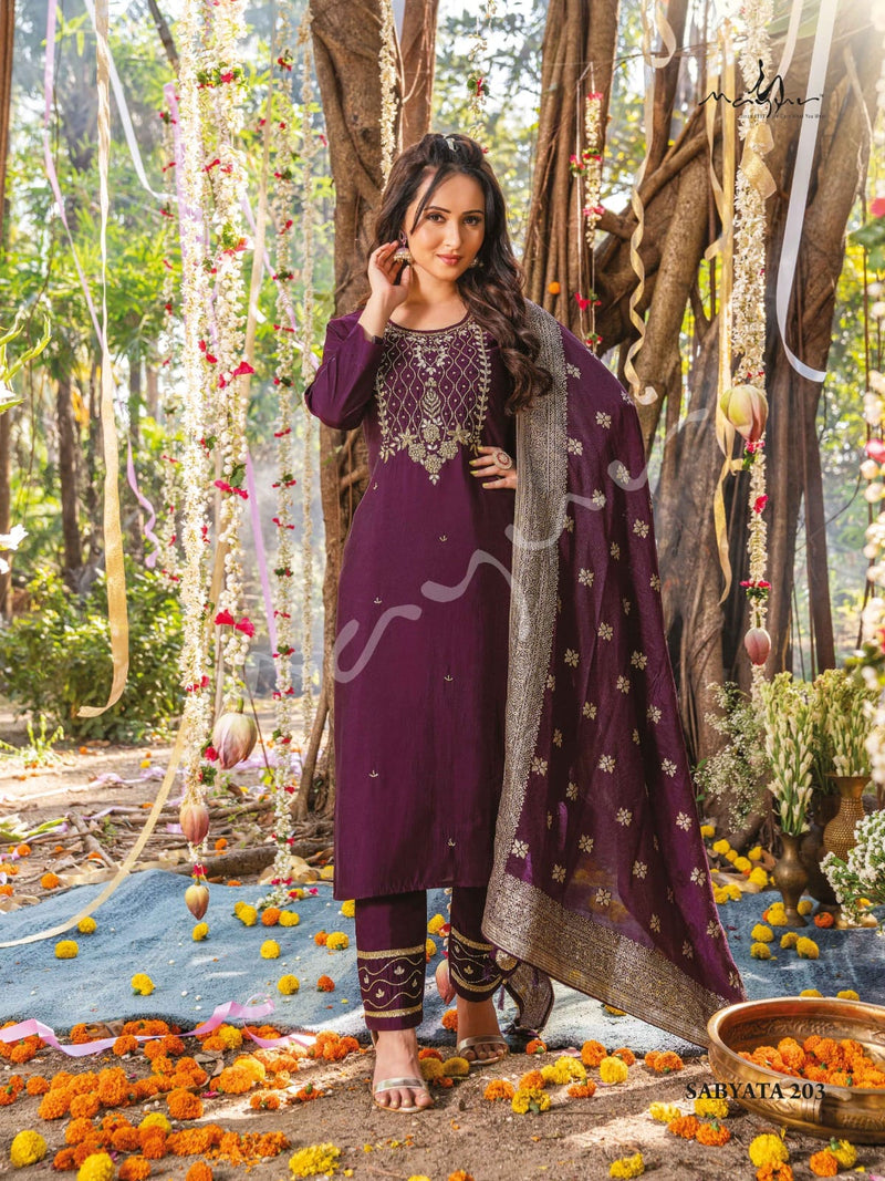 Mayur Sabyata Vol 2 Viscose Silk With Heavy Embroidery Designer Ready Made Suits