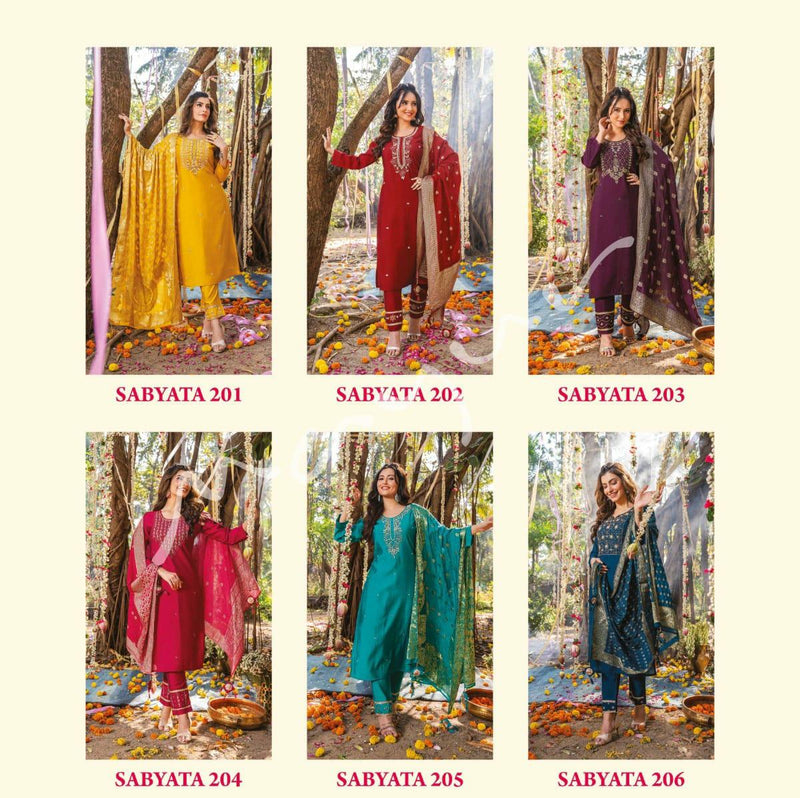 Mayur Sabyata Vol 2 Viscose Silk With Heavy Embroidery Designer Ready Made Suits