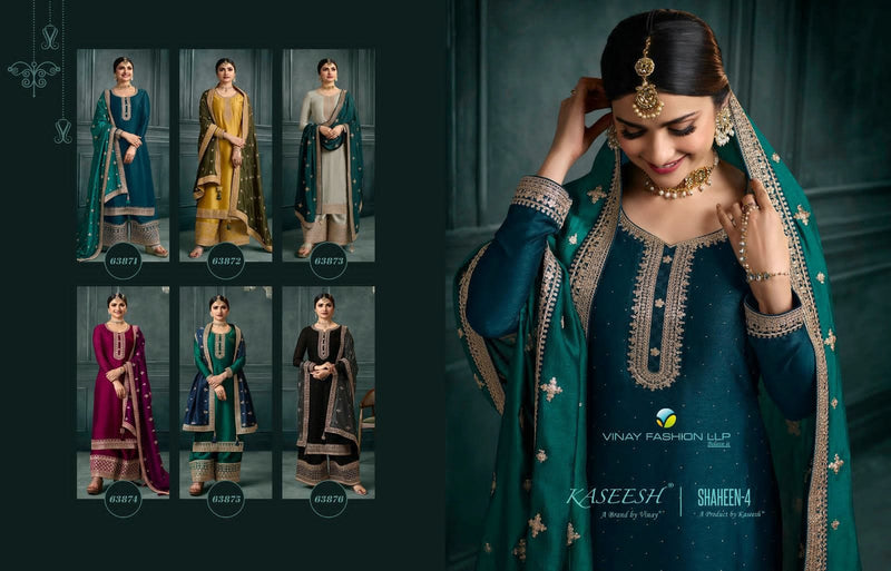 Vinay Fashion Kaseesh Shaheen Vol 4 Heavy Embroidered Silk Georgette Salwar Suits