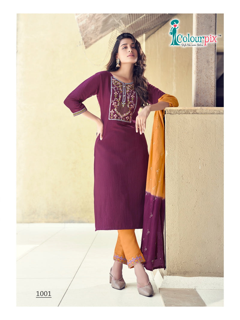Colourpix Saheli Fancy Heavy Viscose Embroidery Work Kurti