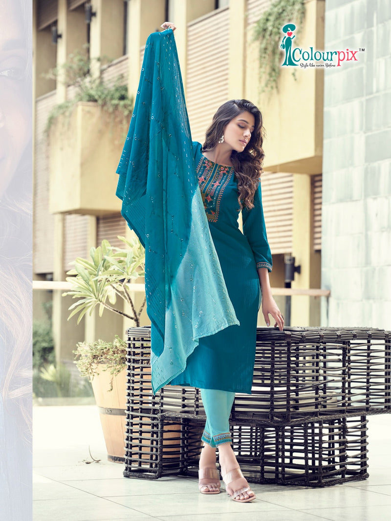 Colourpix Saheli Fancy Heavy Viscose Embroidery Work Kurti