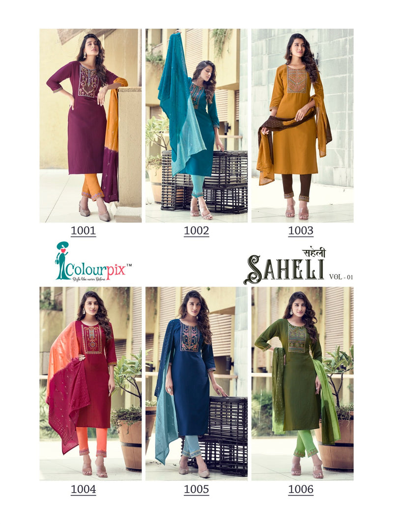 Colourpix Saheli Fancy Heavy Viscose Embroidery Work Kurti
