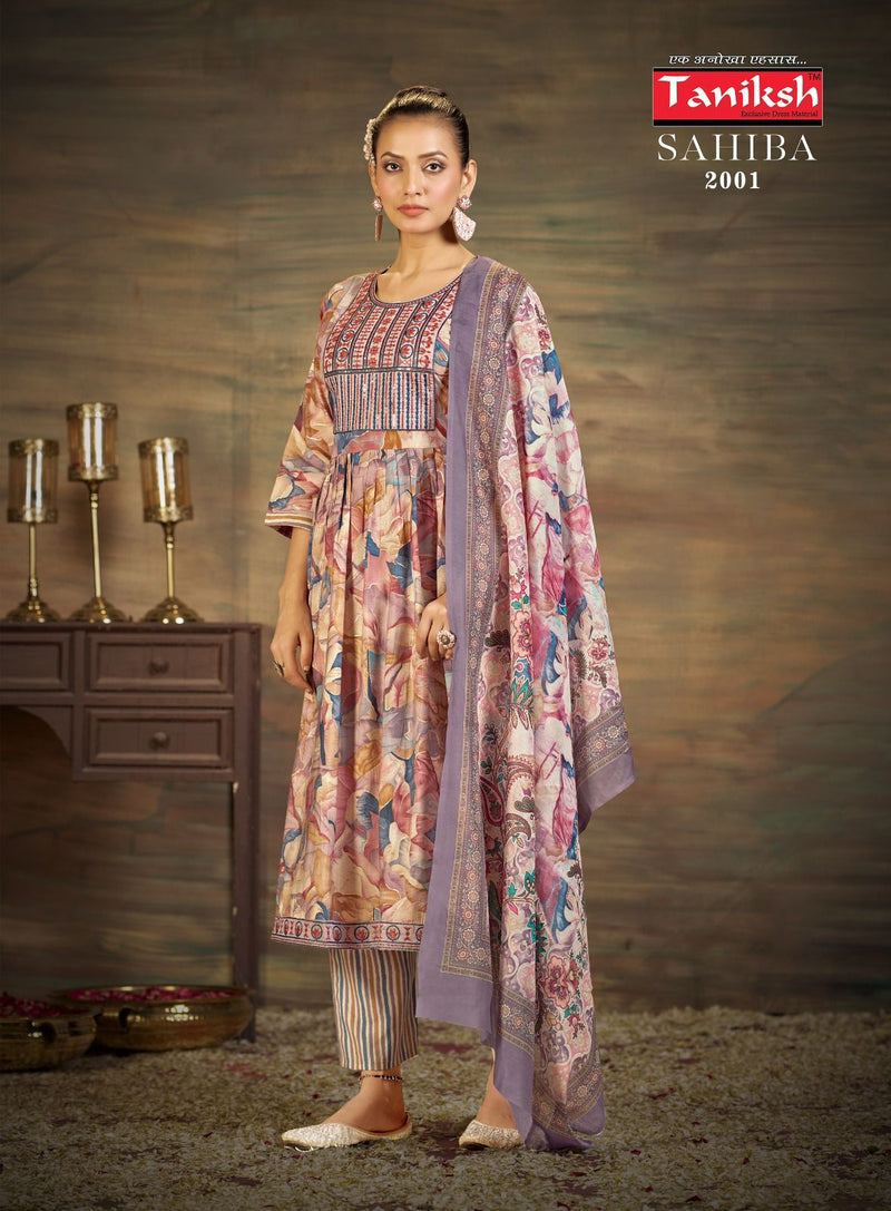 Taniksh Sahiba Vol 2 Muslin Nyra Cut Digital Printed Kurtis Collection
