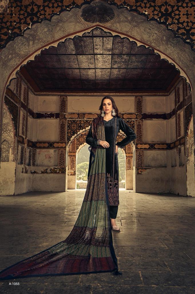 Aiqa Sajda Velvet With Fancy Work And Handwork Designer Casual Salwar Suits