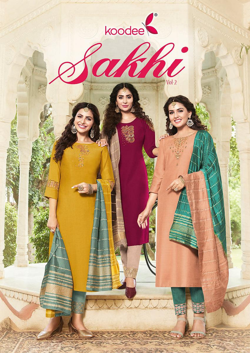 Koodee Fashion Sakhi Vol 2 Chanderi Silk With Fancy Designer Kurti