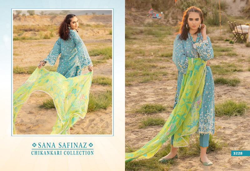 Shree Fabs Sana Safinaz Chikankri Collection Cotton Self Embroidery Salwar Suit
