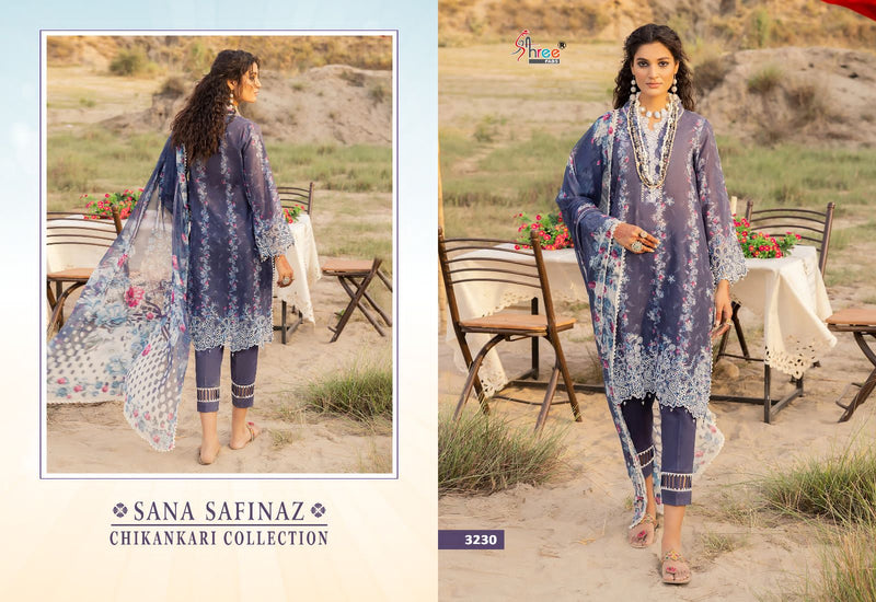 Shree Fabs Sana Safinaz Chikankri Collection Cotton Self Embroidery Salwar Suit