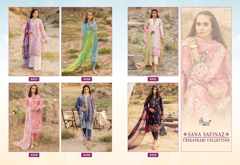Shree Fabs Sana Safinaz Chikankri Collection Cotton Self Embroidery Salwar Suit