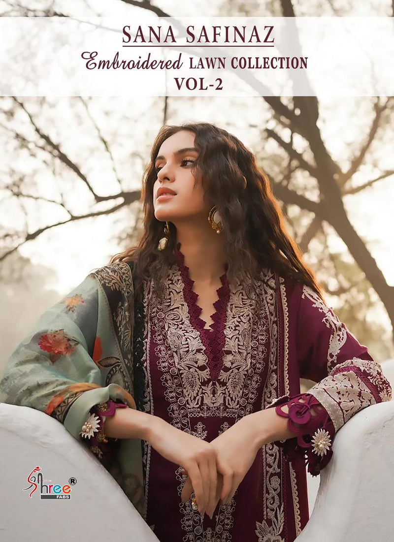Shree Fabs Sana Safinaz Embroidered Lawn Collection Vol 2 Lawn Cotton Embrodery Designer Suits