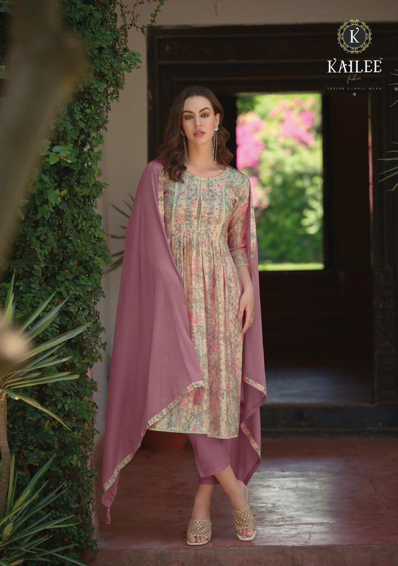 Kalki Fashion Sanduk Viscose Fancy Prints With Hand Work Designer Kurti Combo Set