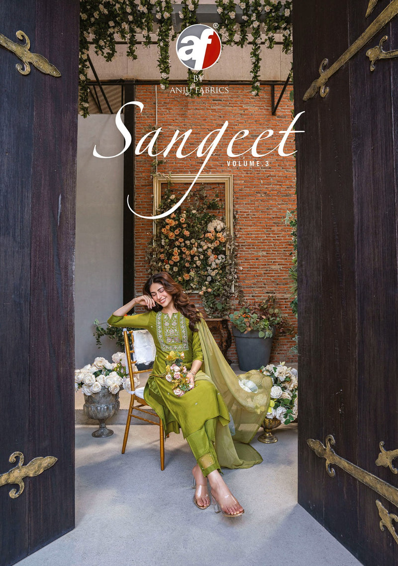 Anju Fabrics Sangeet Vol 3 Viscose Fancy Hand Work Designer Party Wear Kurti