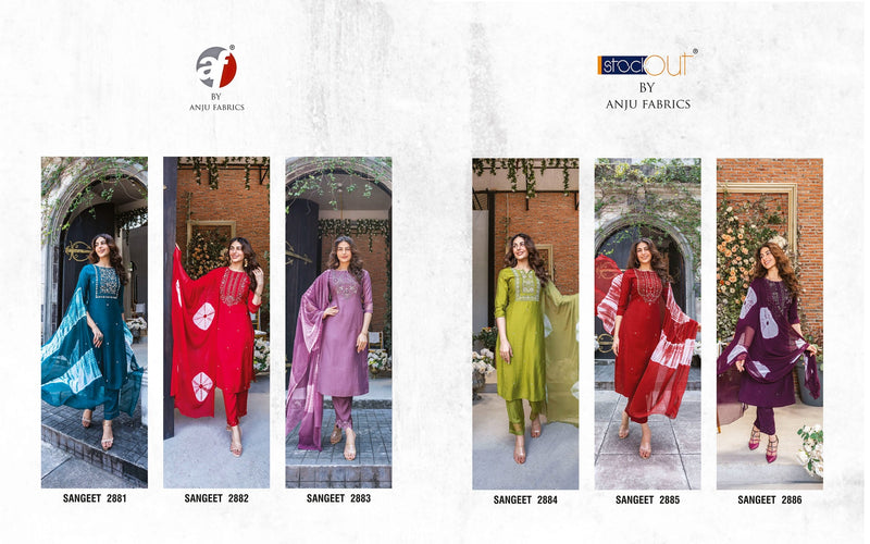 Anju Fabrics Sangeet Vol 3 Viscose Fancy Hand Work Designer Party Wear Kurti