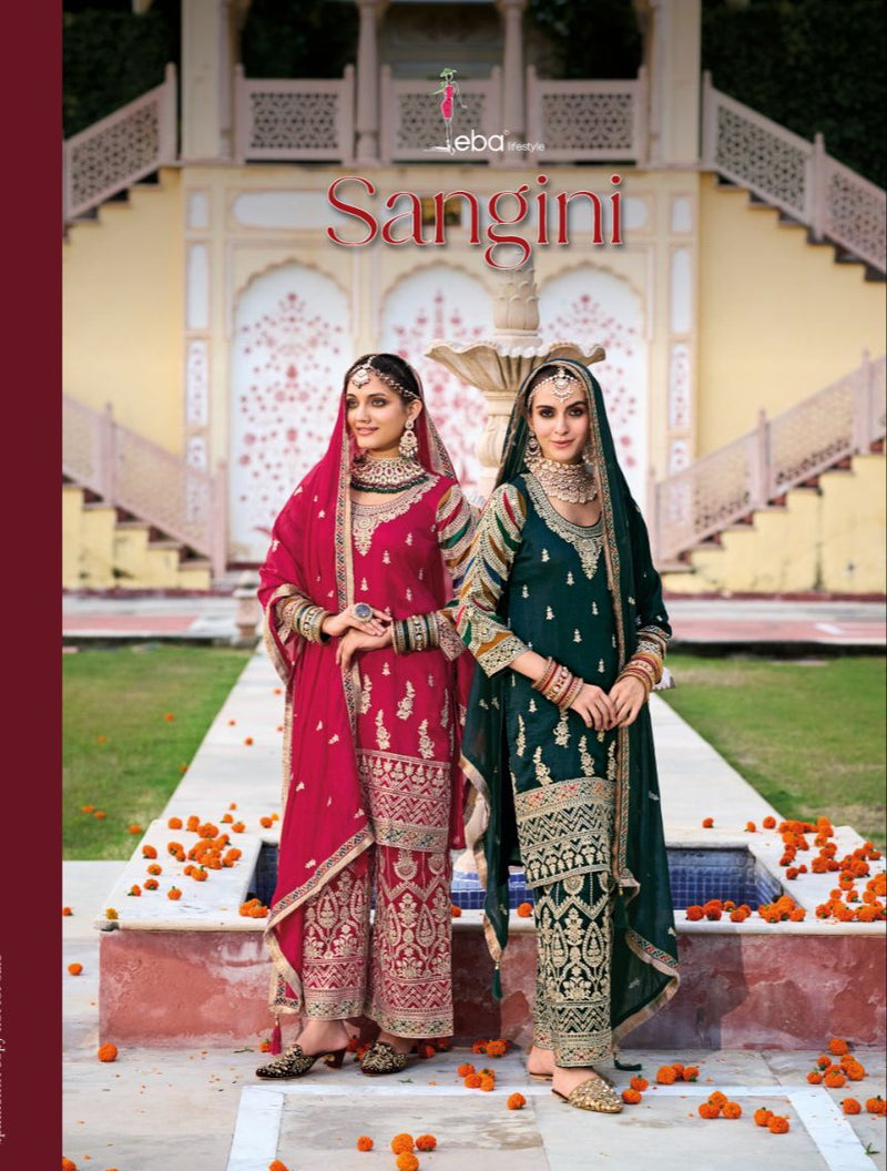 Eba Lifestyle Sangini Silk With Heavy Embroidery Designer Plazzo Suit