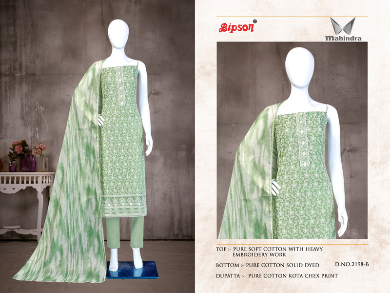Saniya Trendz Mahindra 2198 Soft Cotton With Fancy Thread Embroidery Work Suits
