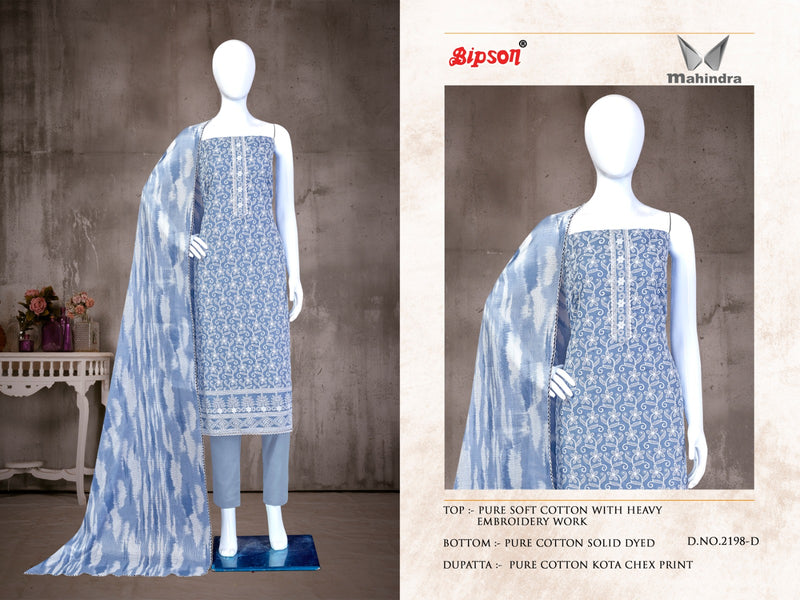 Saniya Trendz Mahindra 2198 Soft Cotton With Fancy Thread Embroidery Work Suits