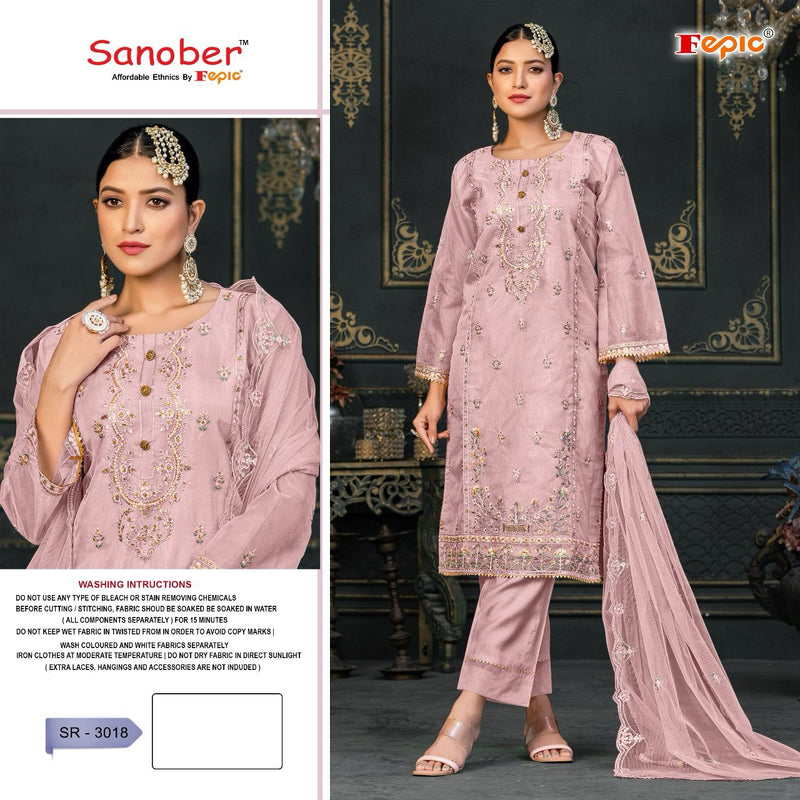 Fepic Sanober Sr 3018 Organza Embroidered Ready Made Suit Collections