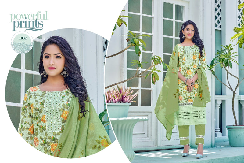 Mayur Sassy Cotton Digital Print With Sequence Designer Kurti With Pant & Dupatta