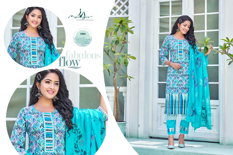 Mayur Sassy Cotton Digital Print With Sequence Designer Kurti With Pant & Dupatta