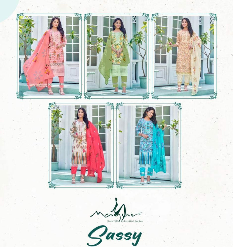 Mayur Sassy Cotton Digital Print With Sequence Designer Kurti With Pant & Dupatta
