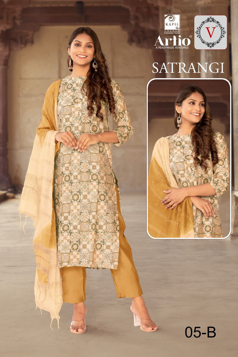 Kapil Trendz Satrangi Modal Printed Fabric Kurti Combo Set