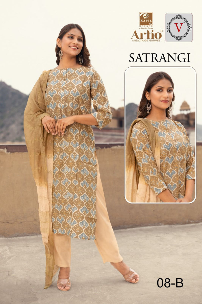 Kapil Trendz Satrangi Modal Printed Fabric Kurti Combo Set
