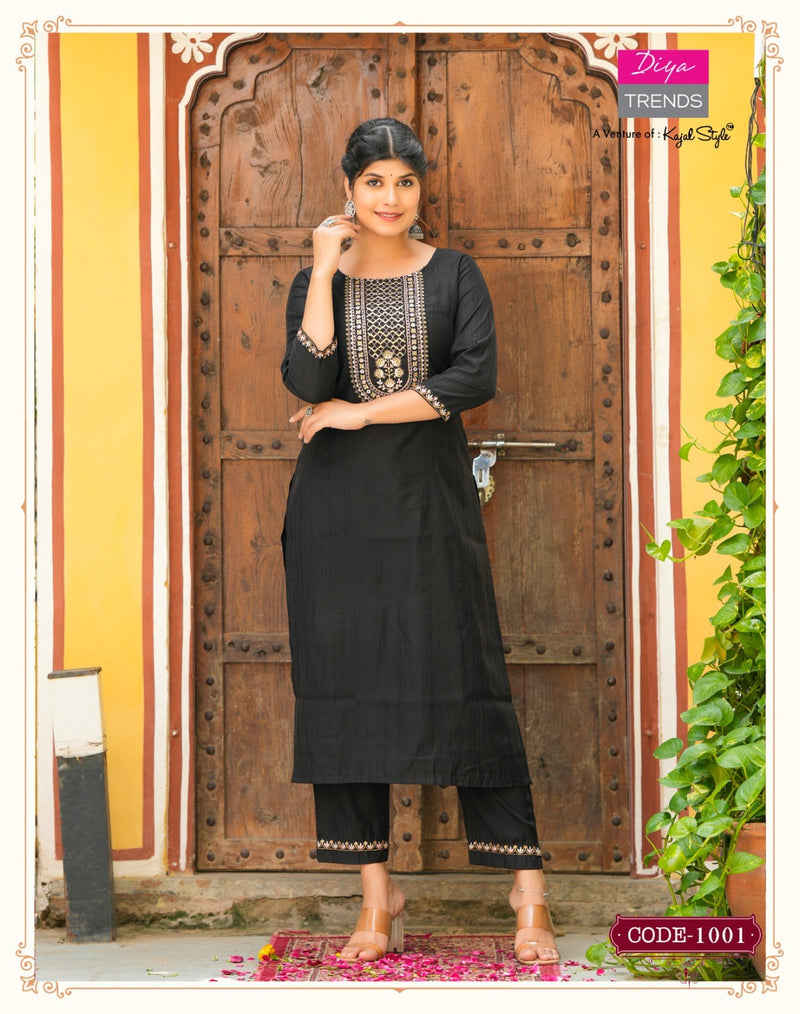 Diya Trends Satrangi Muslin Printed Straight Kurti With Bottom Collection